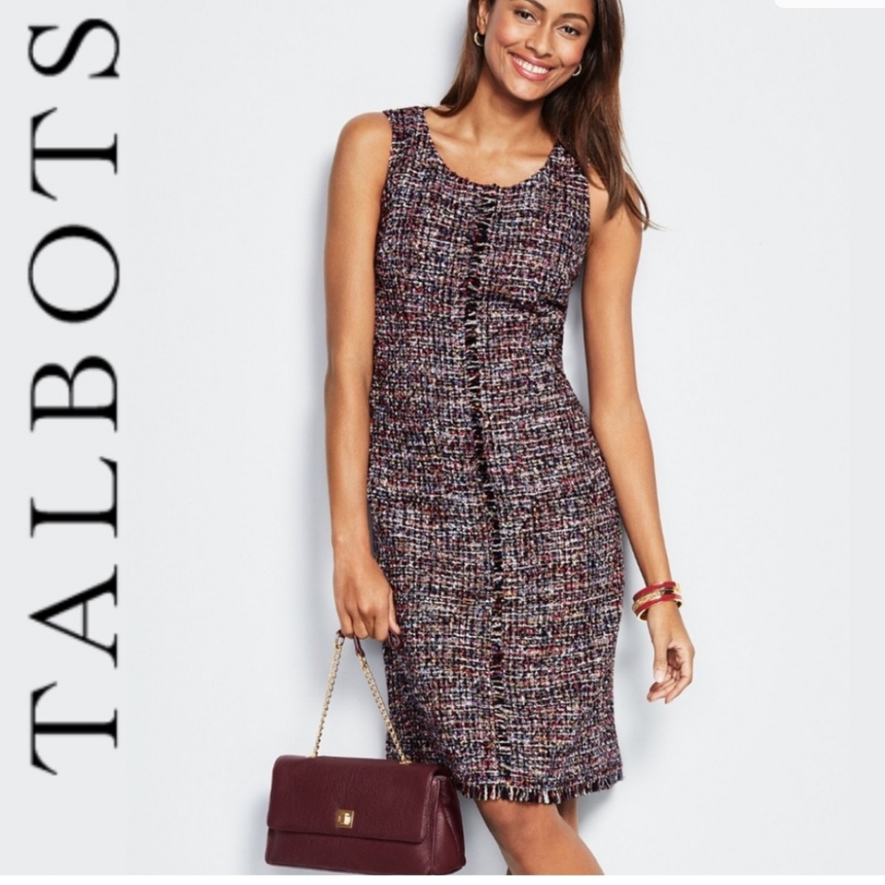 Talbots Multicolor Tweed Sheath Dress